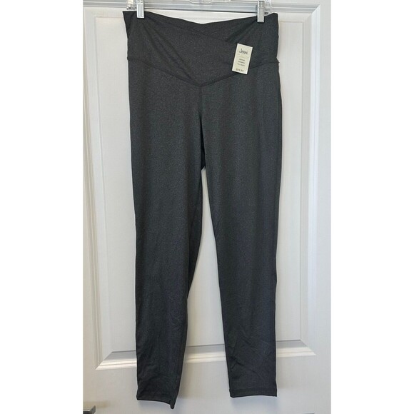 Jenni Intimates Womens Gray Leggings High Rise Crossband Waist Full Length Large - Picture 1 of 7